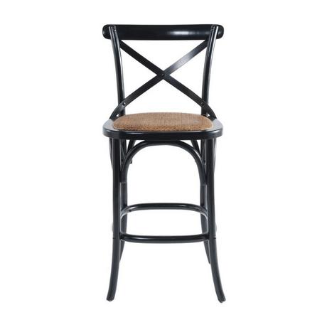 Calicosy Sedia da banco in legno massiccio e paglia di Vienna L50 cm - BISTROT  