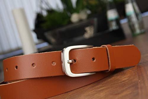 Only-bags.store  Ceinture en cuir, ceinture, 3 cm de large, marron, 80-95 cm 