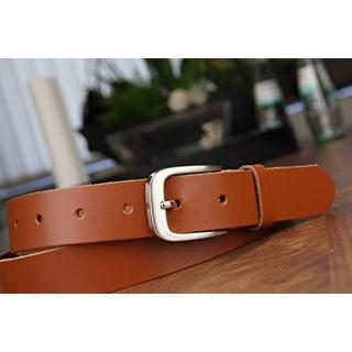 Only-bags.store  Ceinture en cuir, ceinture, 3 cm de large, marron, 80-95 cm 