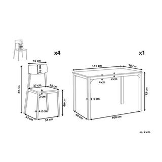 Beliani Esszimmer Set aus MDF-Platte Industriell BISMARCK  