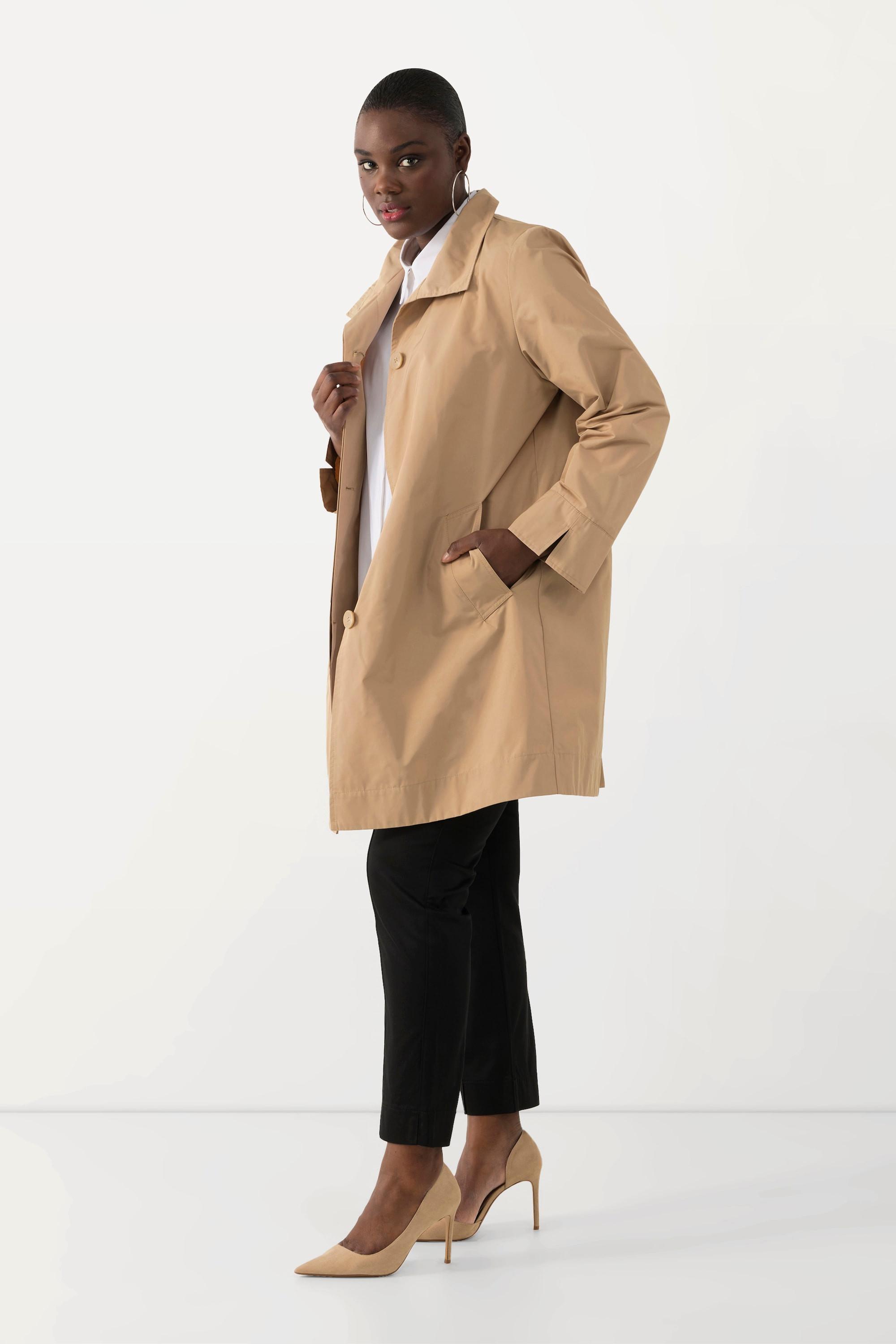 Ulla Popken Jacke Stehkragen Rückenfalte Langarm  