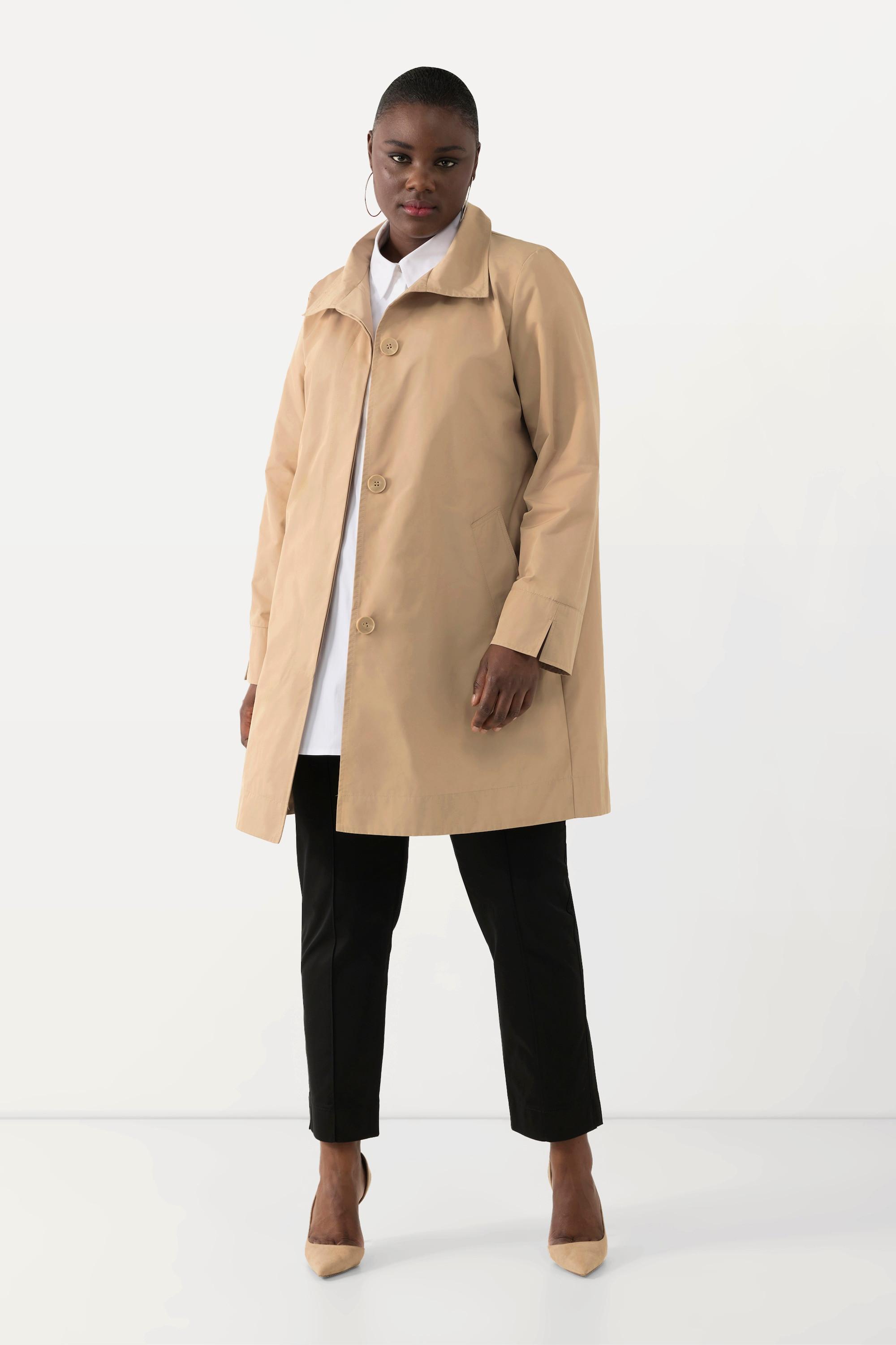 Ulla Popken Jacke Stehkragen Rückenfalte Langarm  