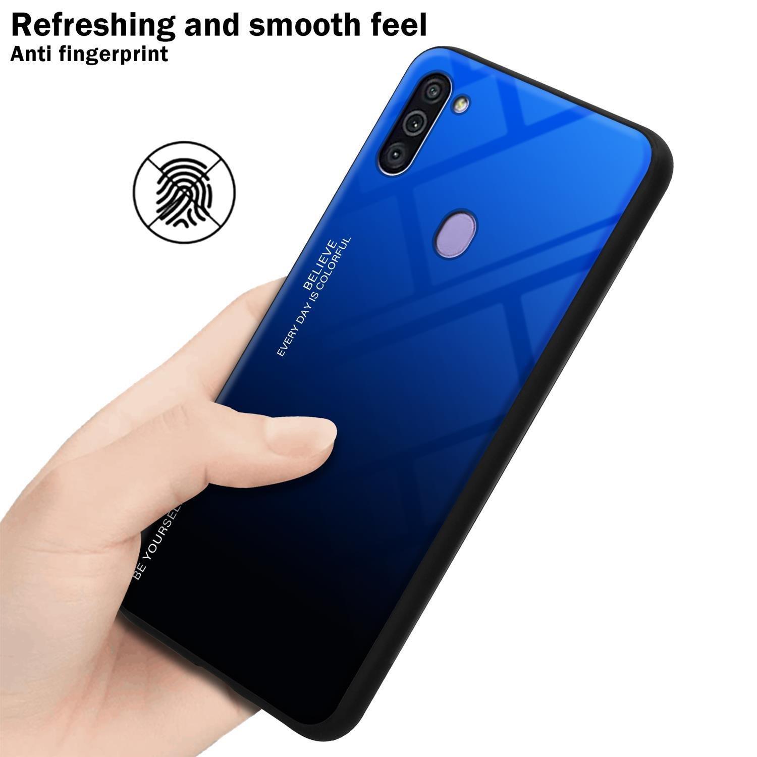 Cadorabo  Housse compatible avec Samsung Galaxy A11 / M11 - Coque de protection bicolore en silicone TPU et dos en verre trempé 