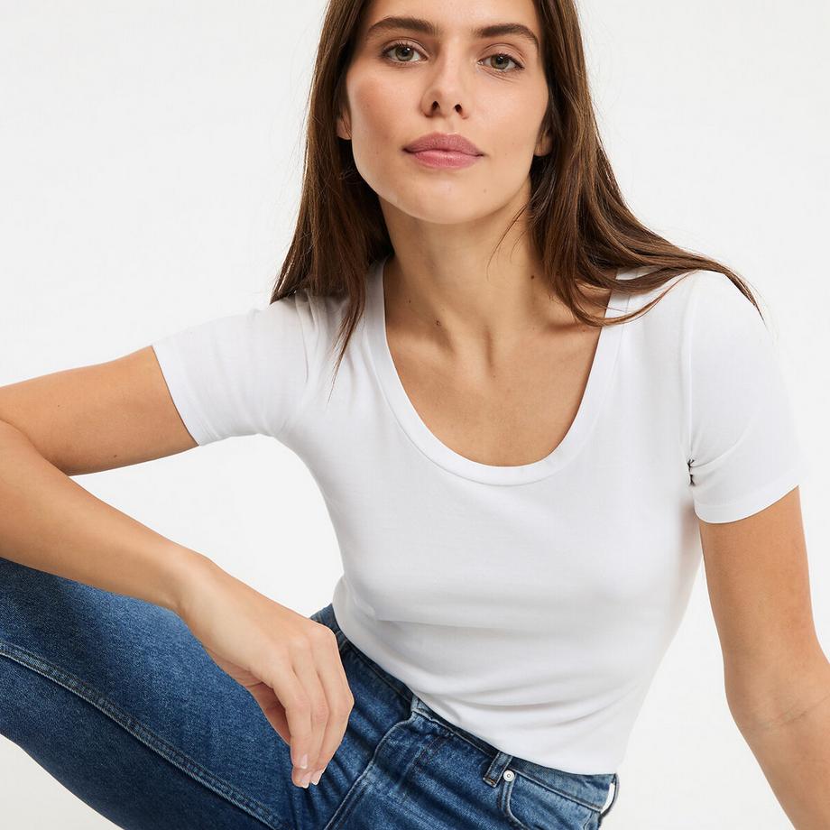 T-Shirt mit rundem Ausschnitt