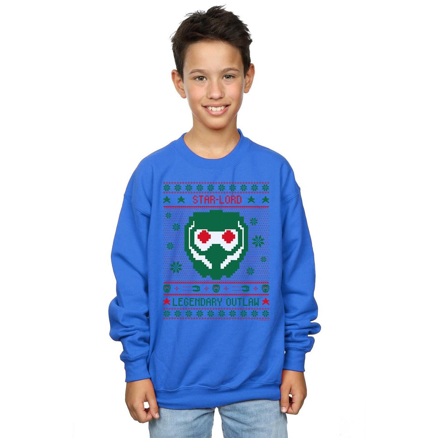 Image of Guardians Of The Galaxy Vol. 2 Star Lord Fair Isle Sweatshirt Jungen Königsblau 116