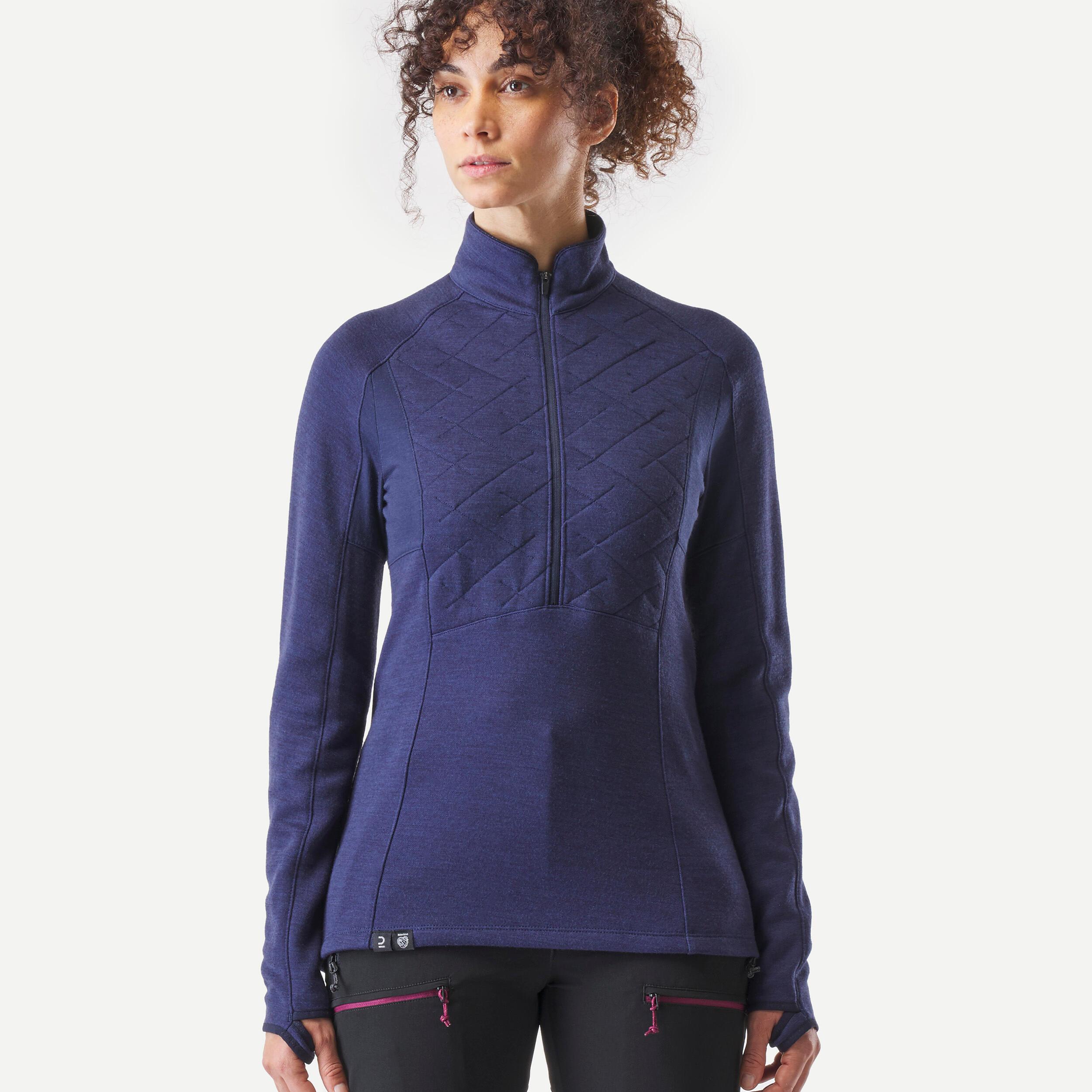Image of Langarmshirt - Trek 900 Merino Damen Blau Bedruckt S