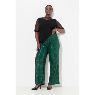 Ulla Popken  Pantalon à sequins. Taille élastique et jambe large 