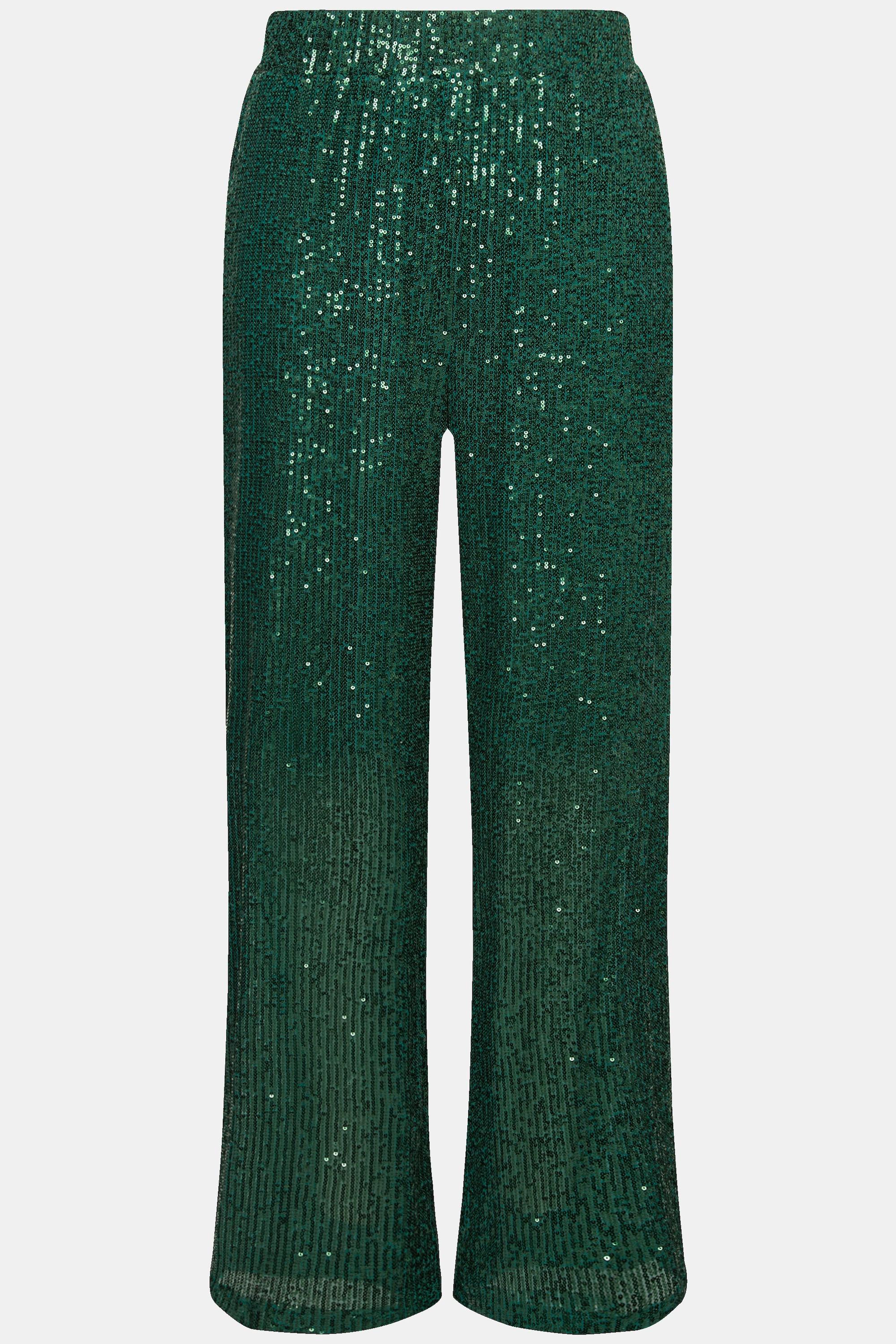 Ulla Popken  Pantalon à sequins. Taille élastique et jambe large 