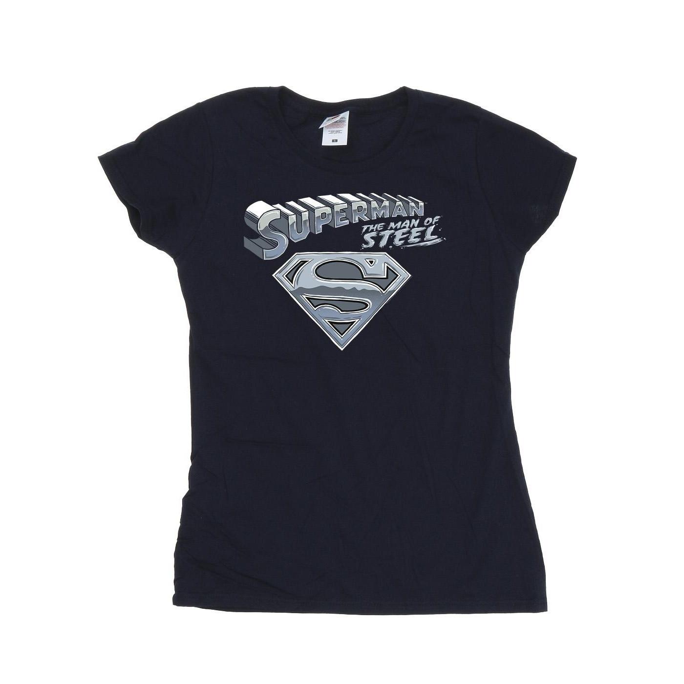 Image of Superman The Man Of Steel Tshirt Damen Marine XXL