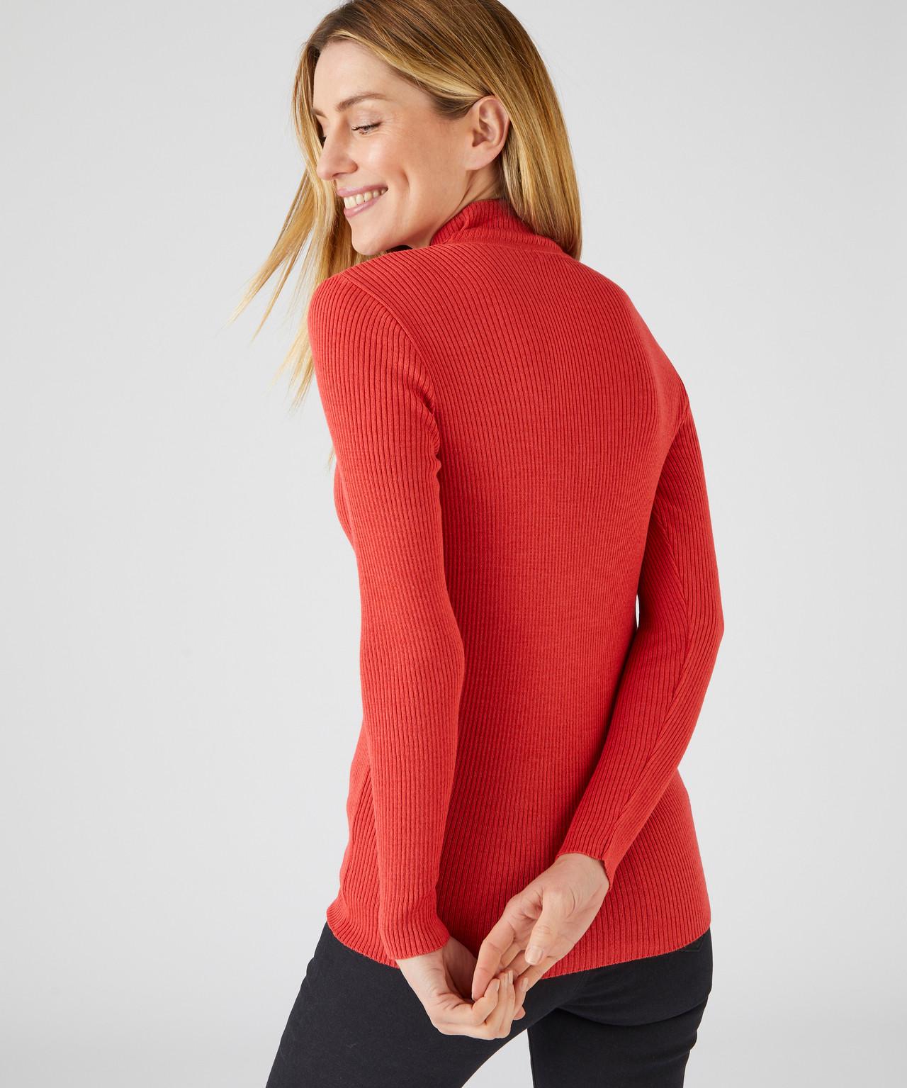 Damart  Rippenpullover mit Stehkragen aus 50 % Merinowolle 