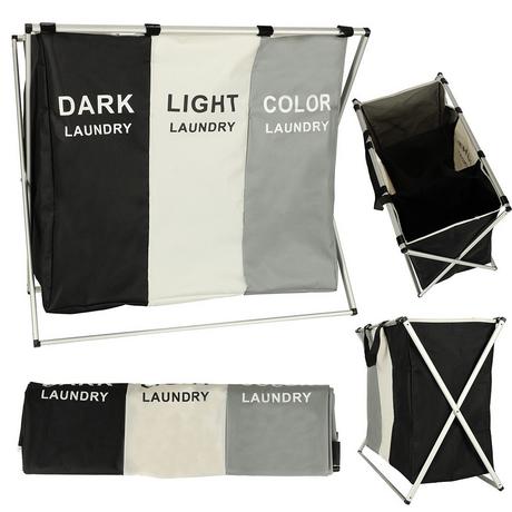 Pricenet Wäschekorb-Trennungsorganisator 3 Fächer 135l  