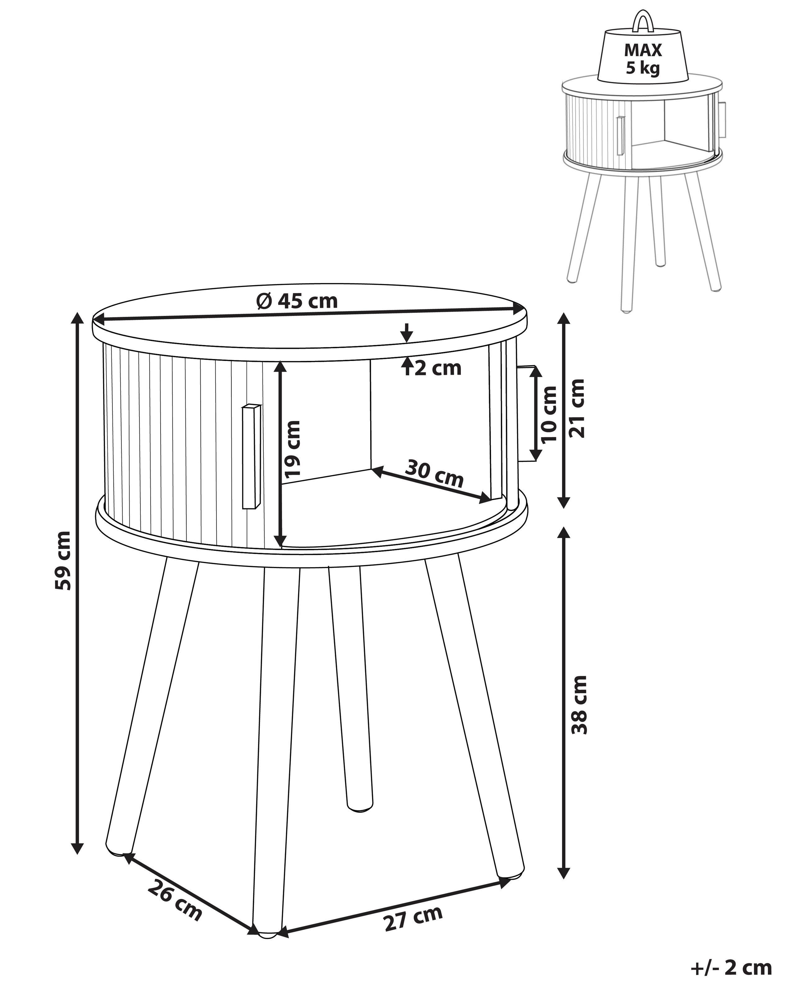 Beliani Table de chevet en MDF Boho SELAH  