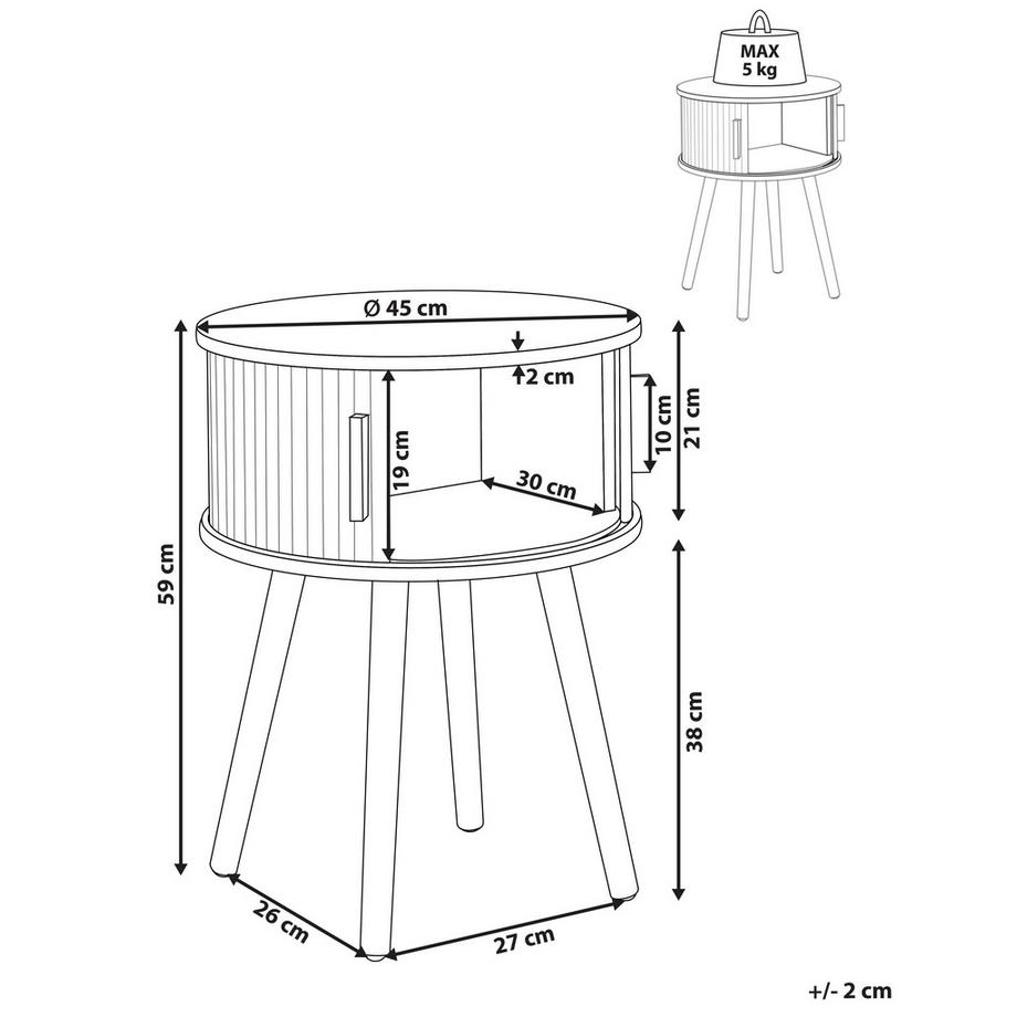 Beliani Table de chevet en MDF  SELAH  