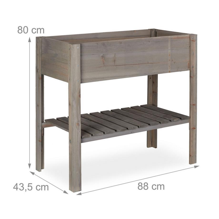 B2X Letto rialzato Legno Grigio  