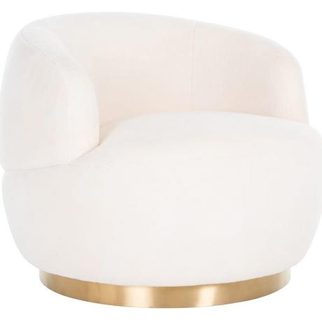 mutoni Chaise pivotante Teddy blanc  