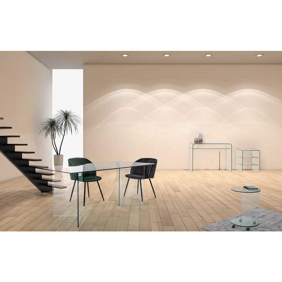 mutoni Table d&#039;appoint Iride verre 50x40x58  