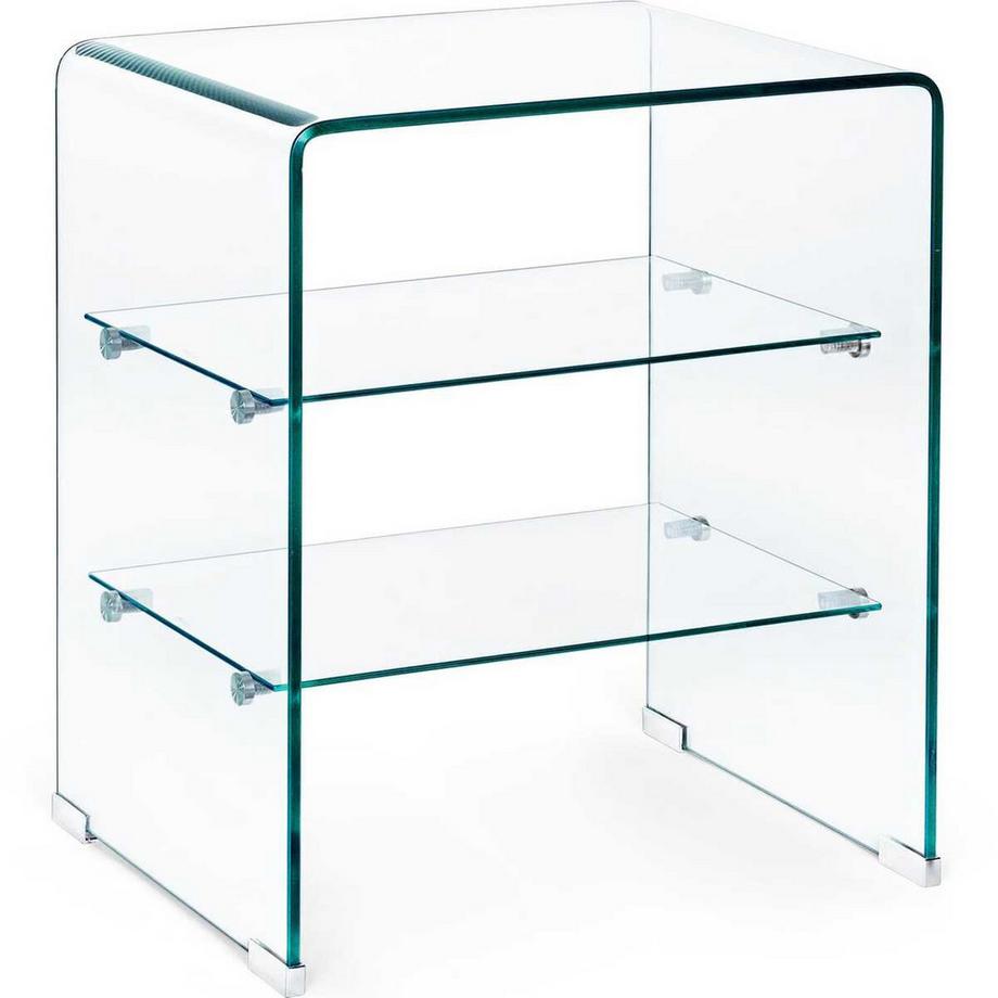 mutoni Table d&#039;appoint Iride verre 50x40x58  