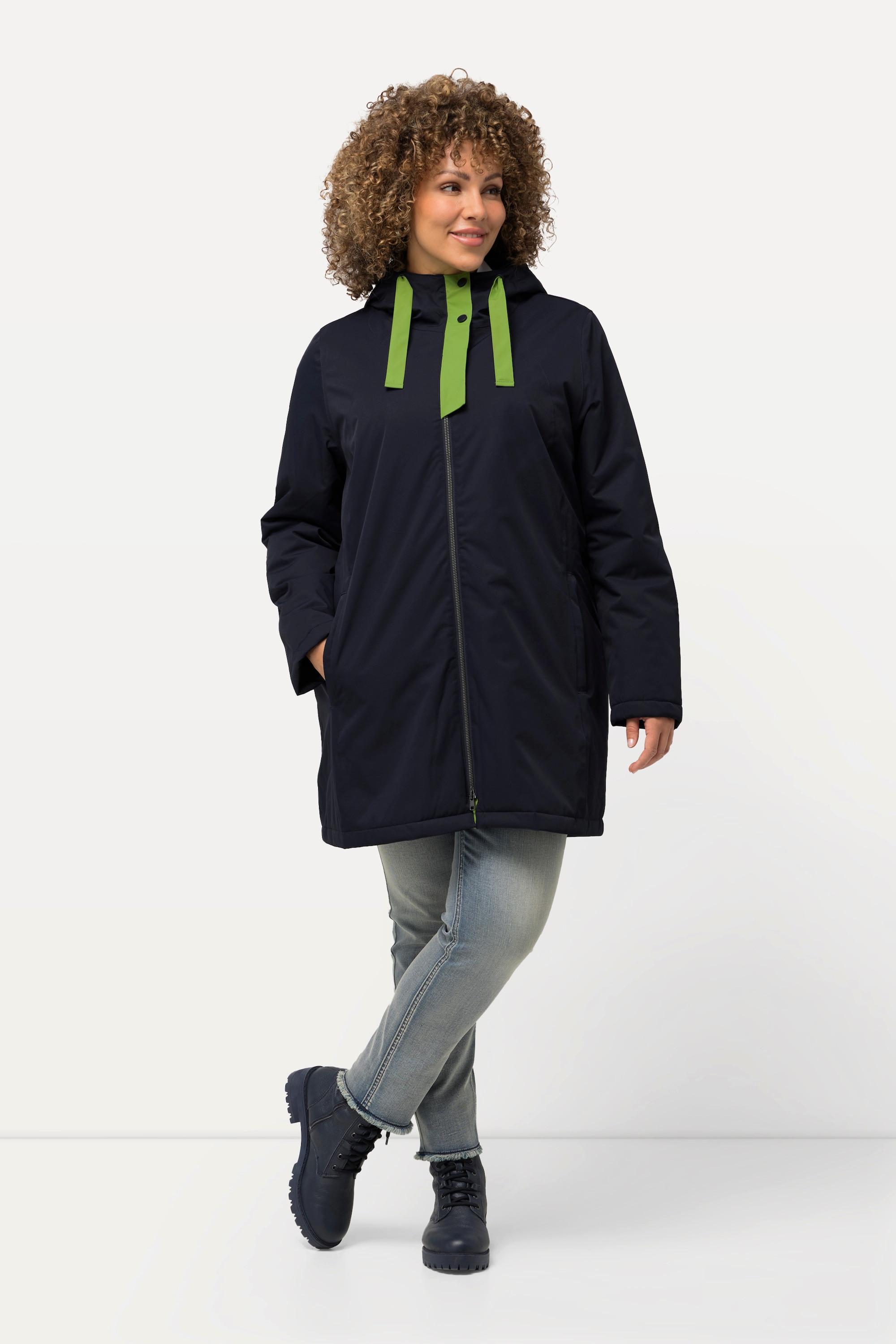 Ulla Popken  Veste outdoor HYPRAR, tissu imperméable, fermeture à glissière à double sens 