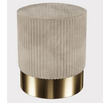 Hocker Cherry Beige Cord Brass rund 35