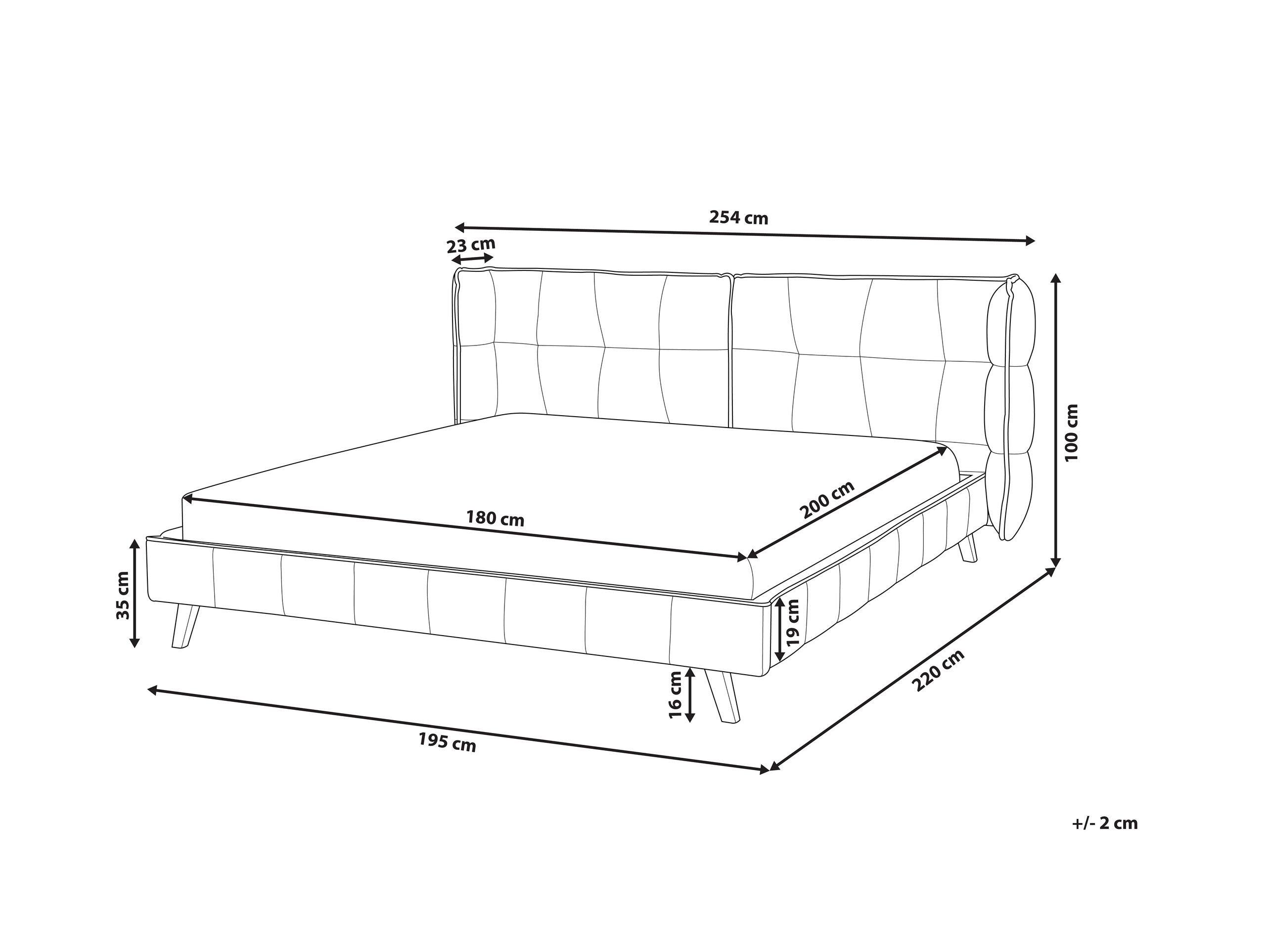 Beliani Letto con rete a doghe en Velluto Glamour SENLIS  