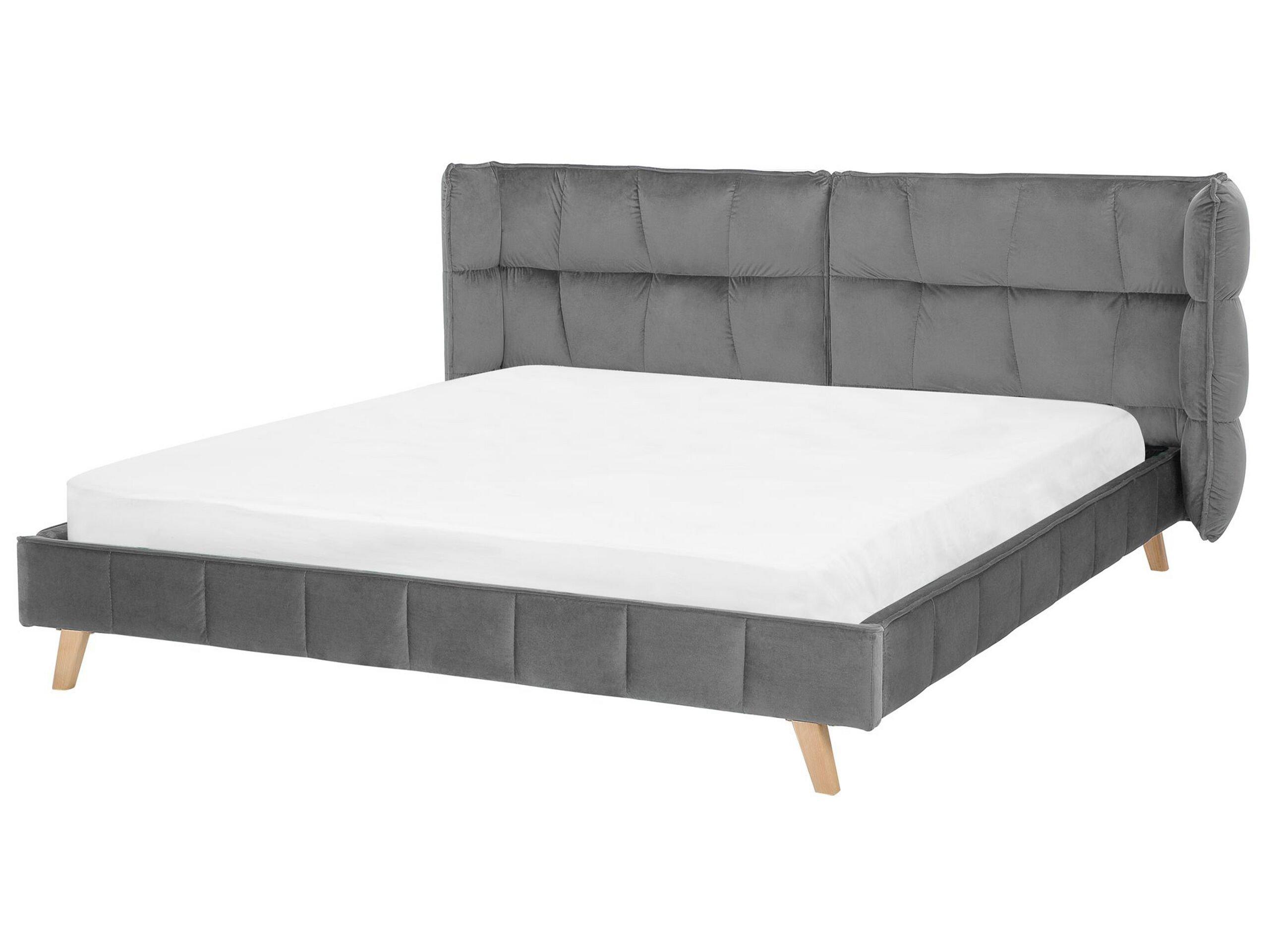 Beliani Letto con rete a doghe en Velluto Glamour SENLIS  