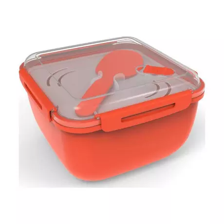 Boîte alimentaire hermétique transparente et rouge 6,5 L