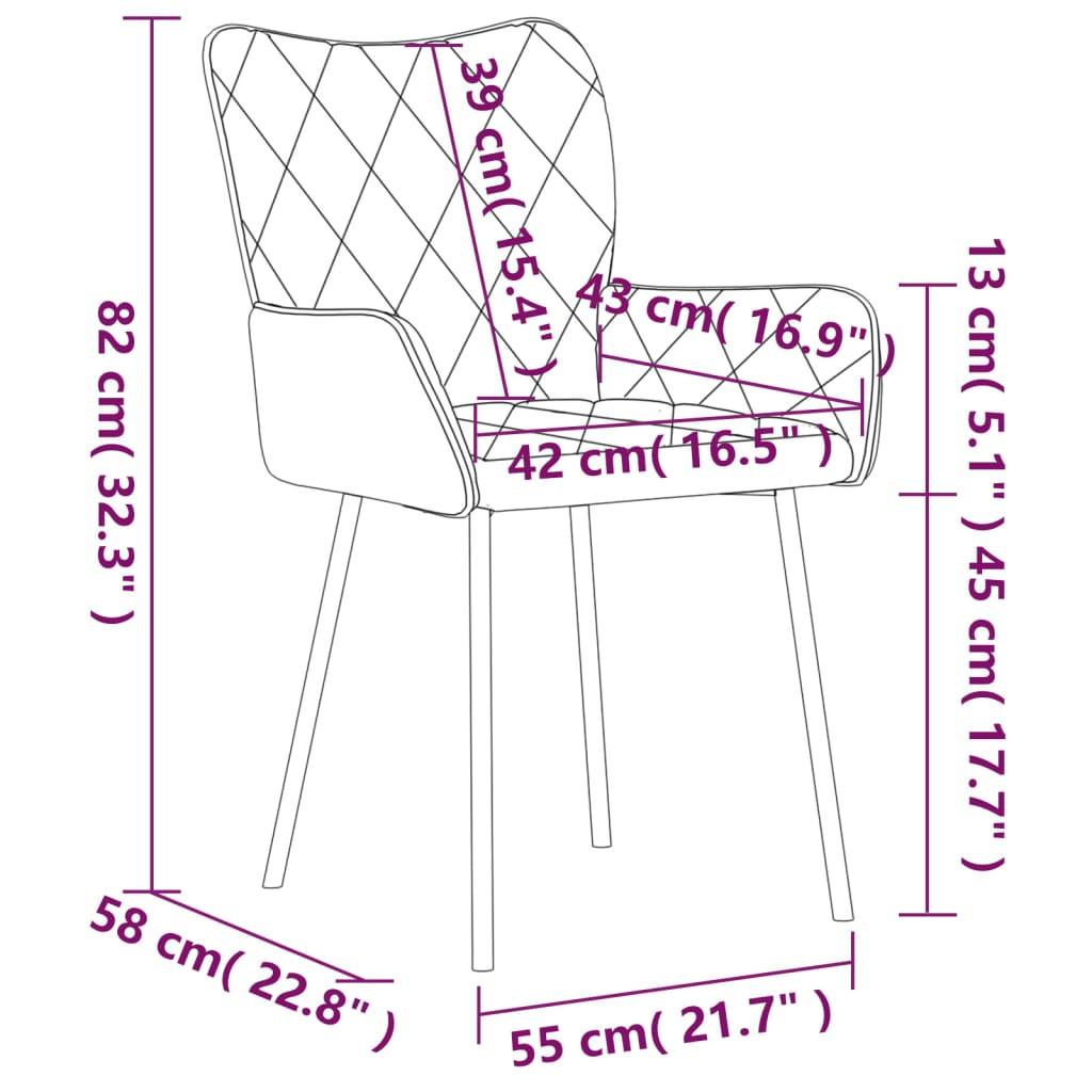 VidaXL Chaise à manger tissu  