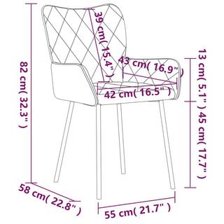 VidaXL Chaise à manger tissu  