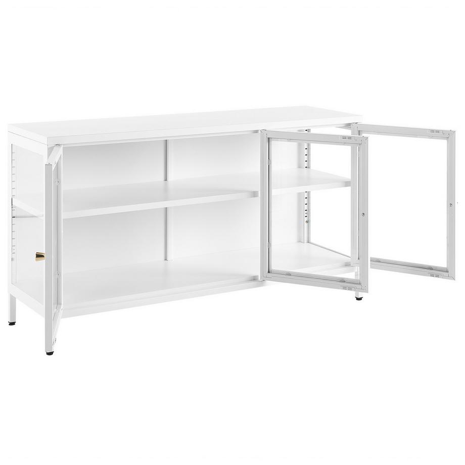 Beliani Buffet avec vitrine en verre en Acier  NEWPORT  