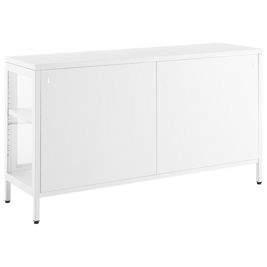 Beliani Buffet avec vitrine en verre en Acier  NEWPORT  