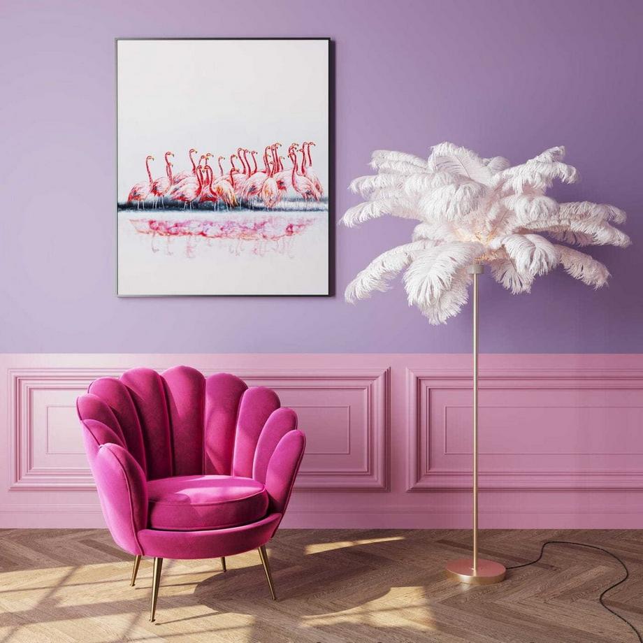 KARE Design Lampada da terra Feather Palm bianca altezza 165  