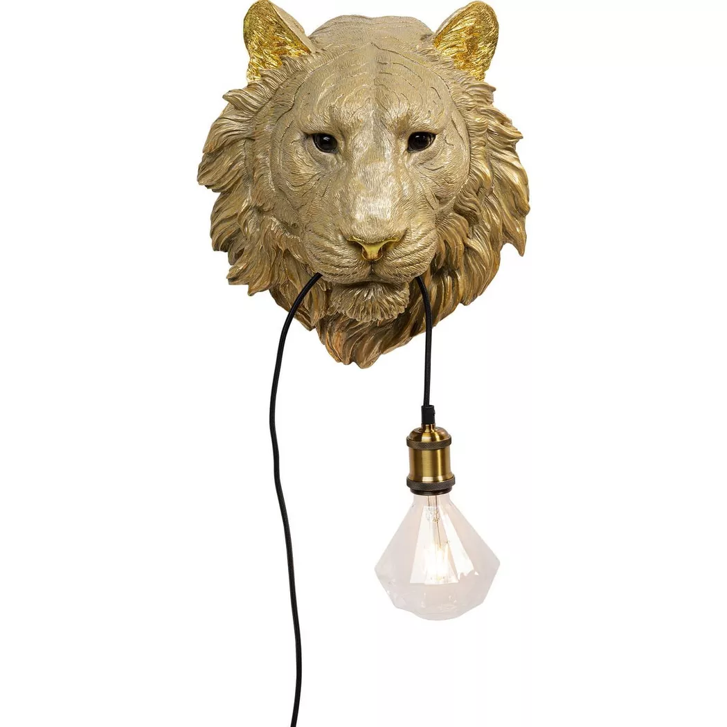 KARE Design – Wandleuchte Tiger Head, One Size, Gold