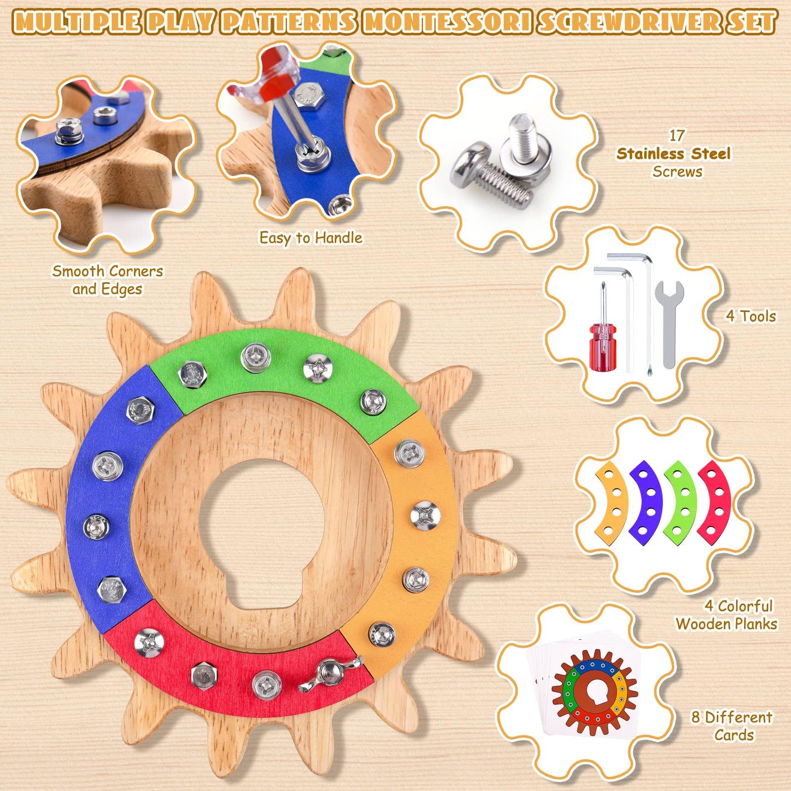 Activity-board  35 in 1 Schraubbrett, Holzspielzeug, Lernspielzeug, Motorikspielzeug, Feinmotorik, sensorische Fähigkeiten 