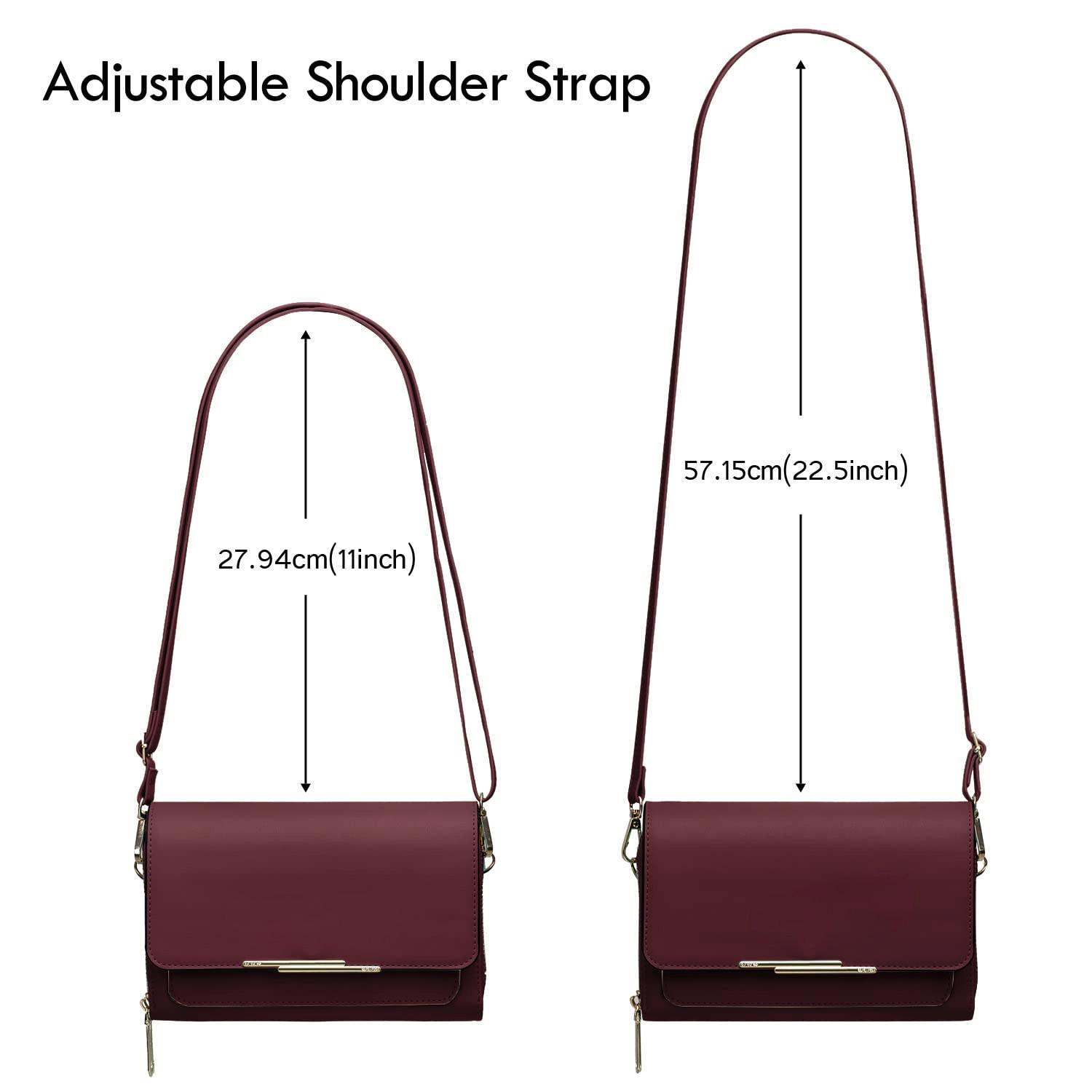 Only-bags.store PU Leder Crossbody Umhängetasche Passport Handytasche mit Kartenschlitz Verstellbarer Abnehmbarer Schulterriemen  