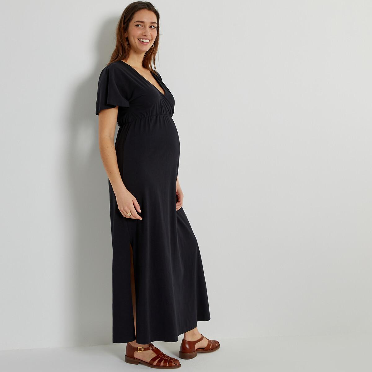 Image of Umstands-maxikleid Aus Jersey Damen Schwarz S