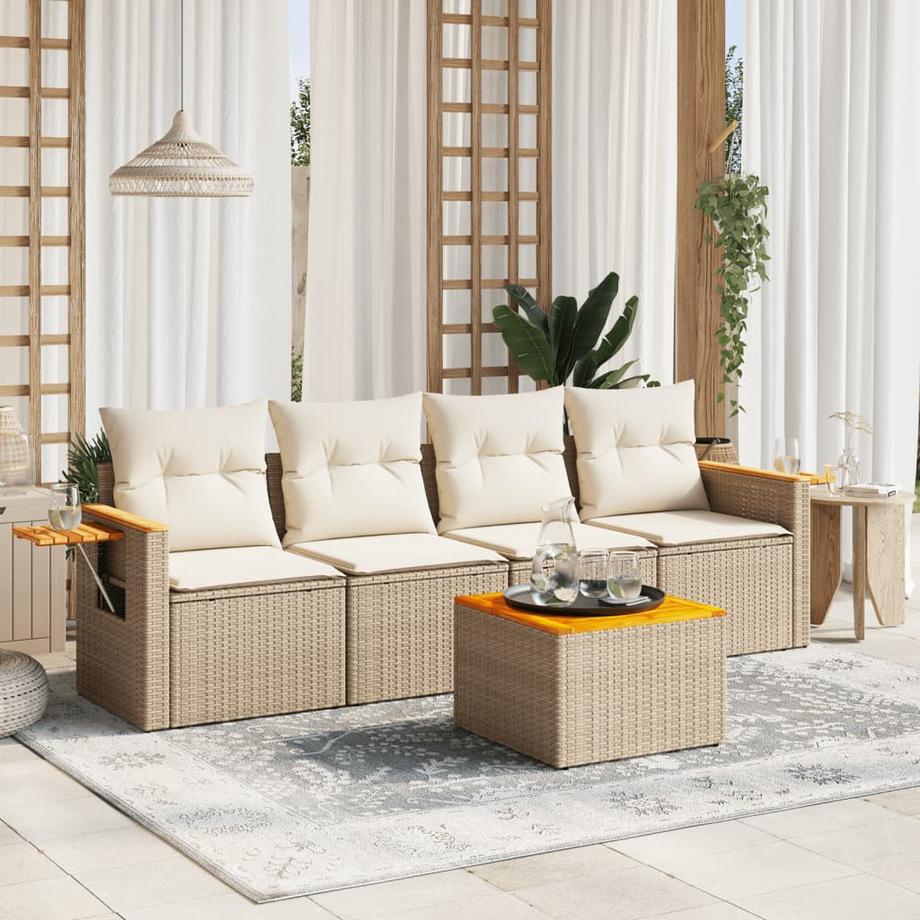 VidaXL set divano da giardino Polirattan  