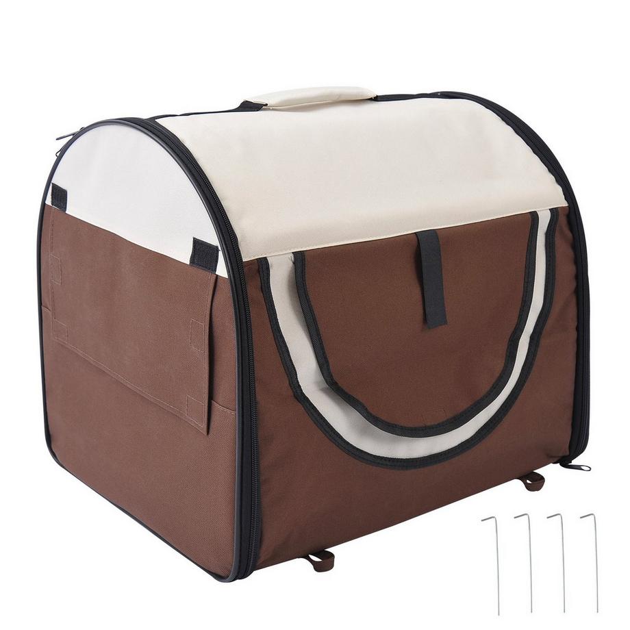 Northio  Hundebox Faltbare Hundetransportbox & Haustierrucksack Mit Kissen, Wasserdicht, Oxfordstoff, Kaffee 