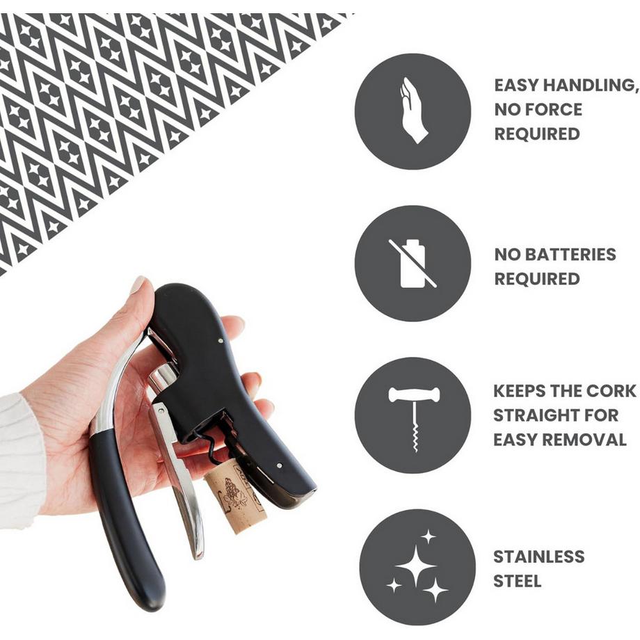 Uberstar Tire-bouchon à levier noir mat  