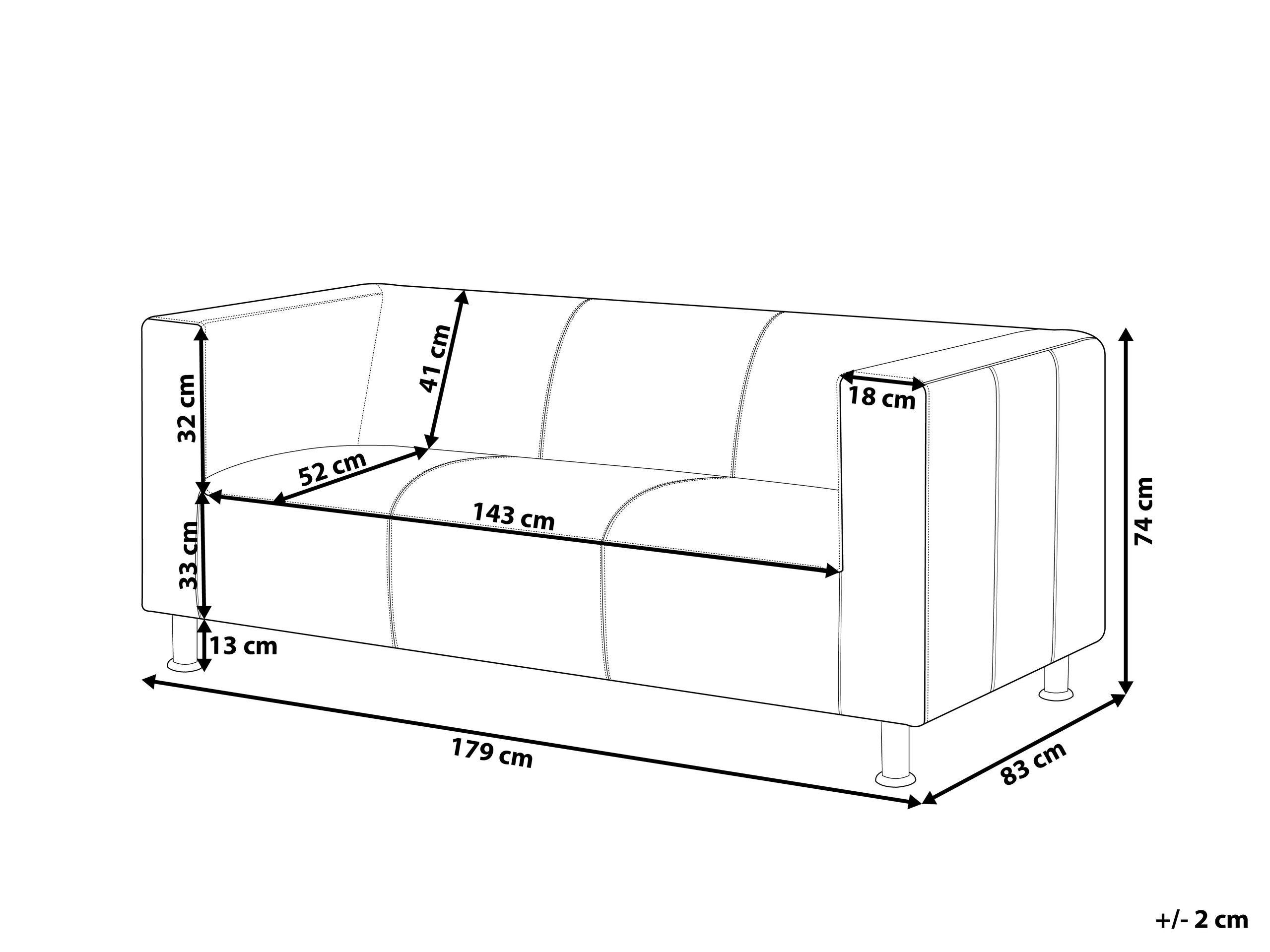 Beliani Canapé 3 places en Tissu chenille Glamour FLORO  