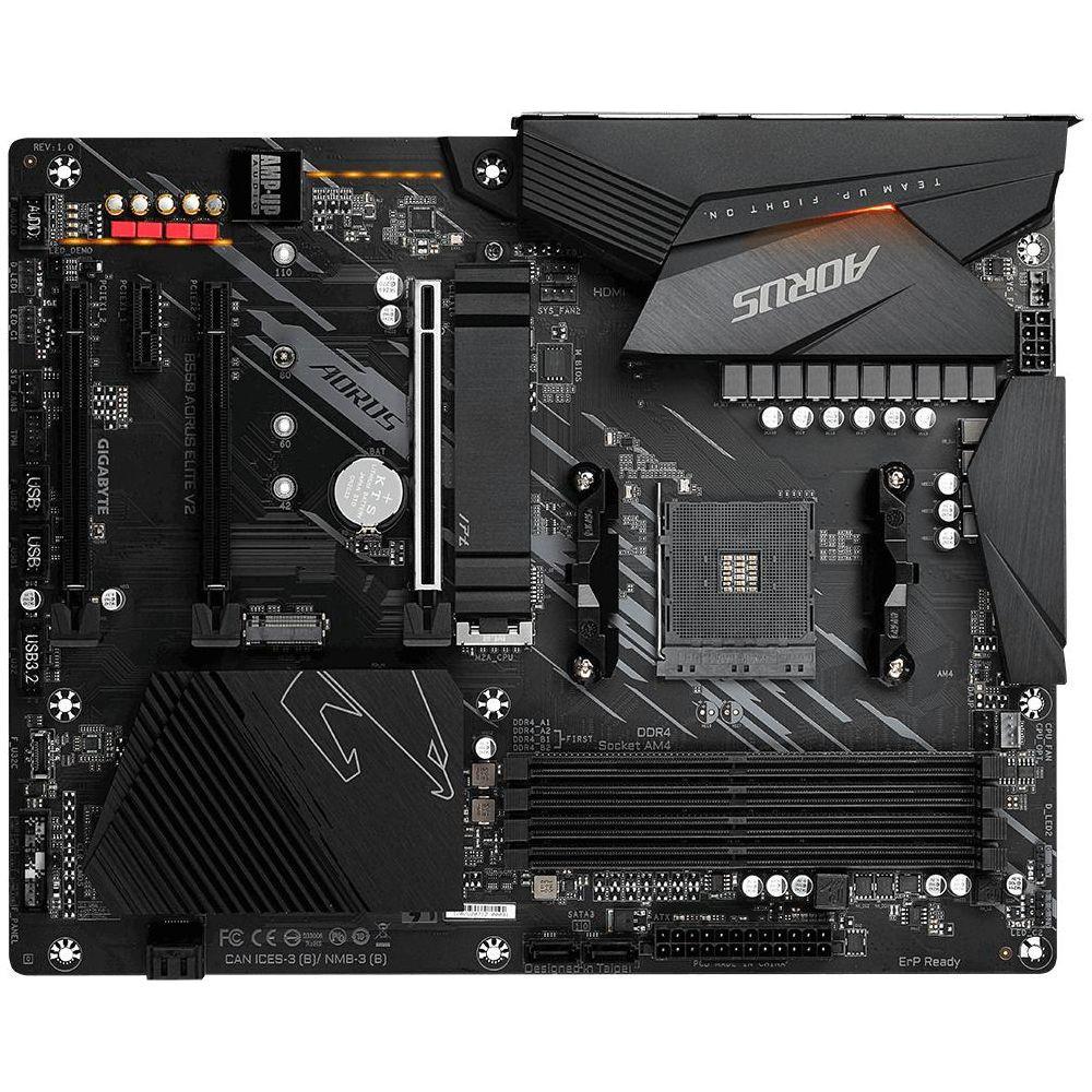 Gigabyte  B550 AORUS ELITE V2 Scheda madre - CPU AMD Ryzen 5000, VRM a 12+2 fasi, fino a 4733 MHz DDR4, 1xPCIe 4.0 + 1xPCIe 3.0 M.2, LAN 2.5GbE, USB 3.2 Gen 2 