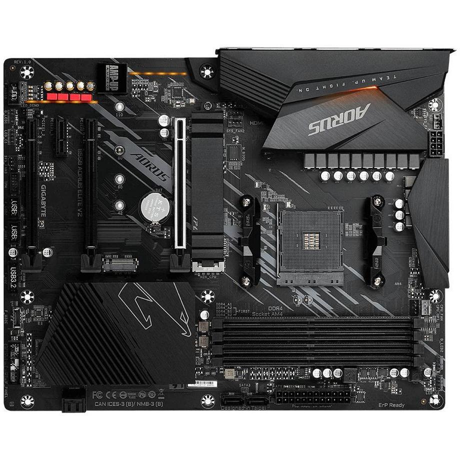 Gigabyte  B550 AORUS ELITE V2 Scheda madre - CPU AMD Ryzen 5000, VRM a 12+2 fasi, fino a 4733 MHz DDR4, 1xPCIe 4.0 + 1xPCIe 3.0 M.2, LAN 2.5GbE, USB 3.2 Gen 2 