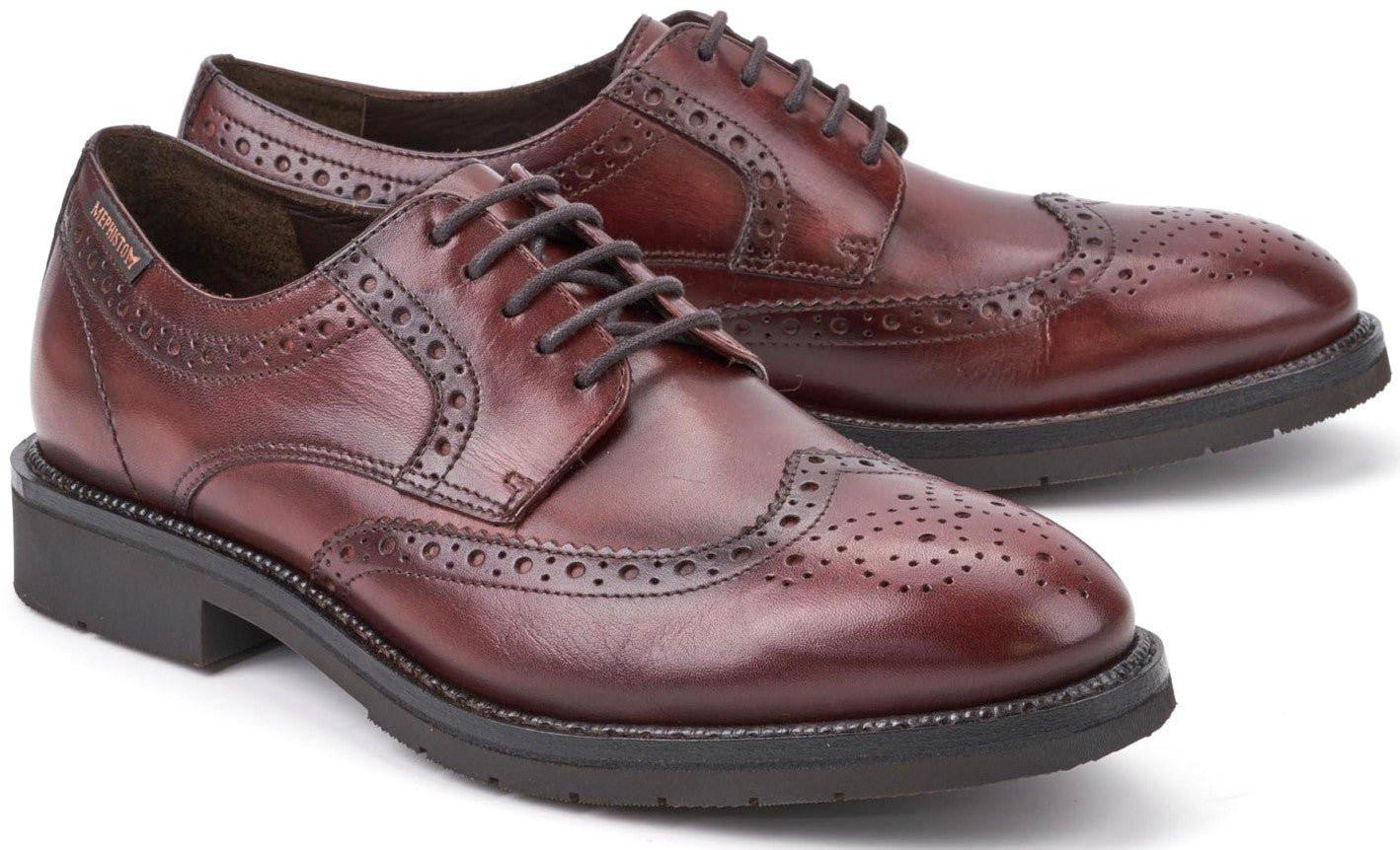 Image of Tyron - Leder Schnürschuh Herren Rot 40.5