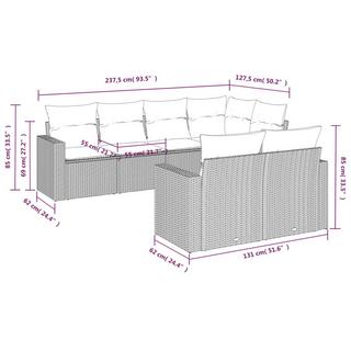 VidaXL Ensemble de canapés de jardin rotin synthétique  