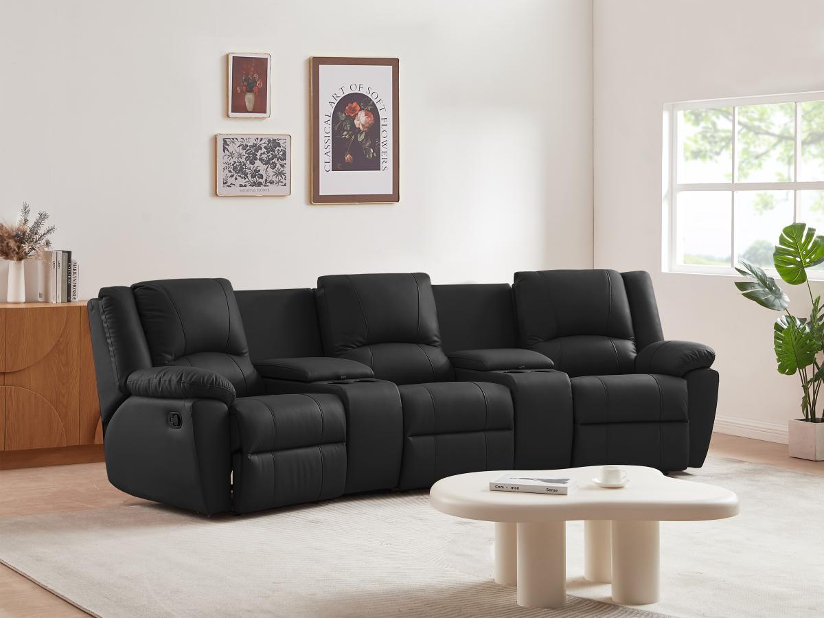 Vente-unique Relaxsofa 3Sitzer Leder AROMA  