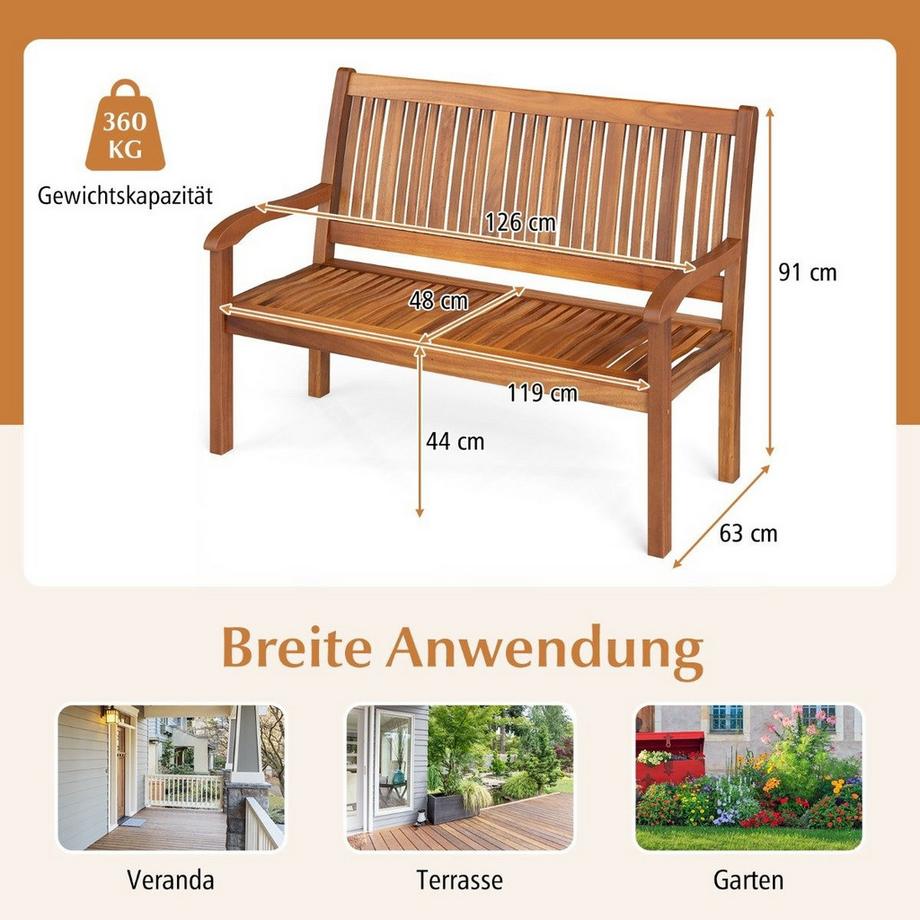 Northix Banc de jardin pour 2 à 3 personnes  