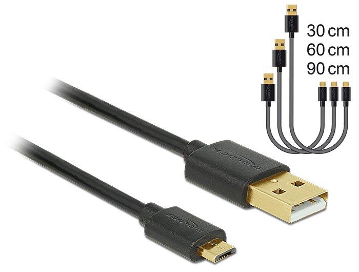 DeLock  83680 USB Kabel USB 2.0 USB A Micro-USB B Schwarz 