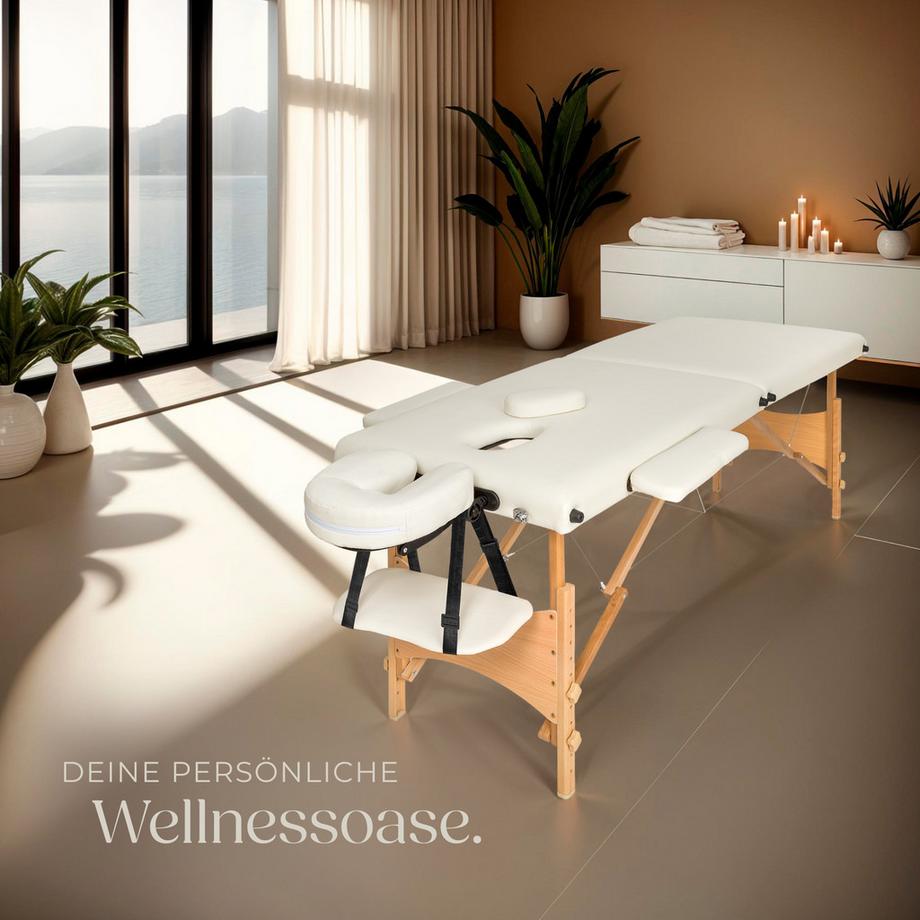 Tectake Table de massage portable pliante 2 zones FREDDI largeur 61 cm et rembourrage de 5 cm  