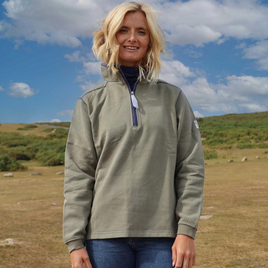 Sweatshirt  , mit kurzem Reißverschluss