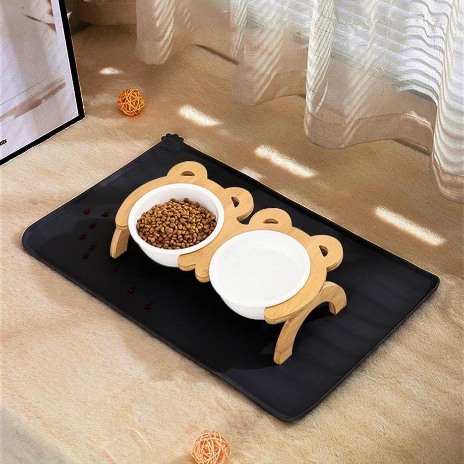eStore  Tapis de bol alimentaire en silicone - Noir 
