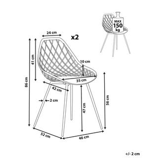 Beliani Set di 2 sedie en Materiale sintetico Moderno CANTON II  